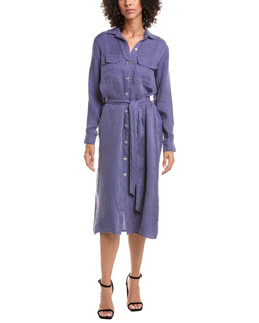 Bella Dahl Patch Pocket Midi Shirt Dress In Purple