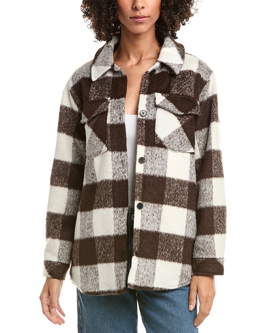 Bella Dahl Flap Pocket Shacket In Brown