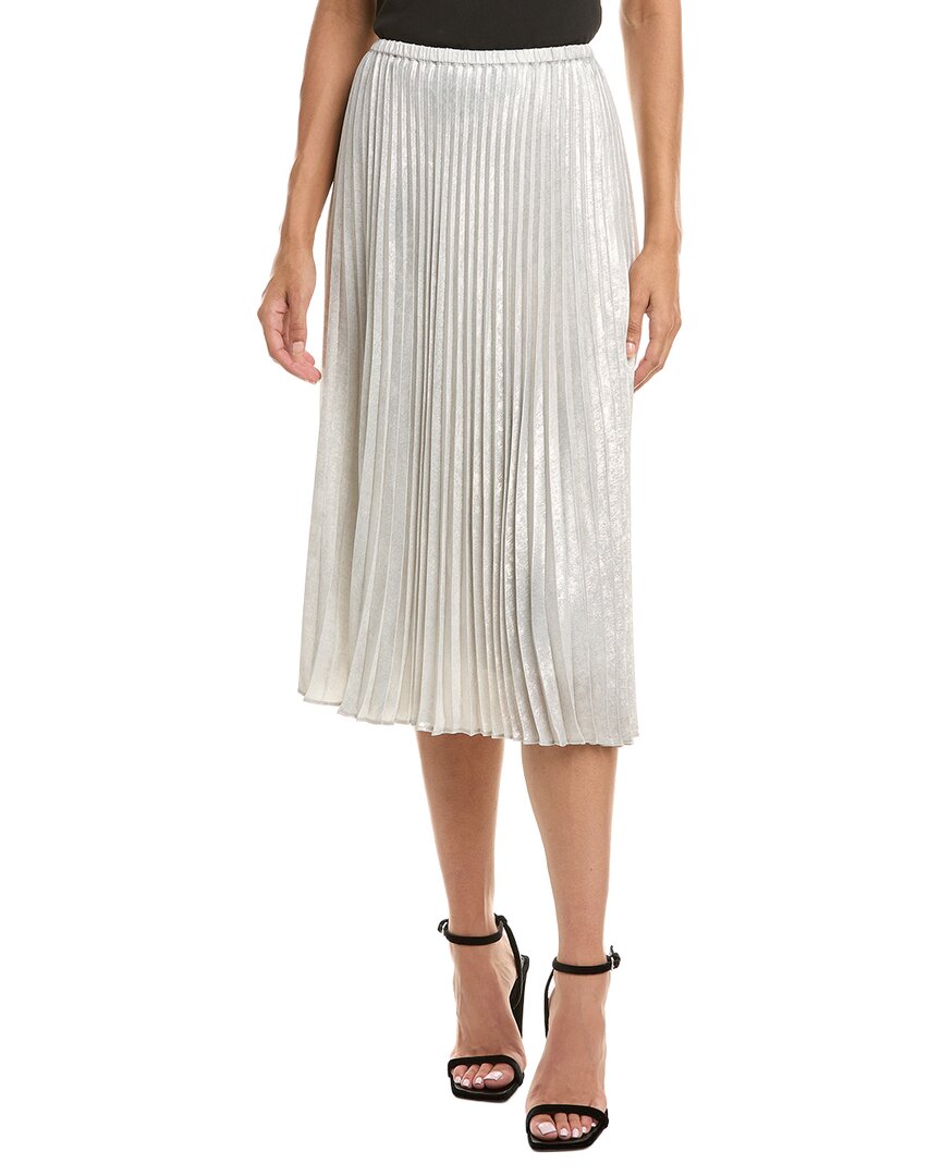 Bella Dahl Hand Pleated Midi Skirt In Gray