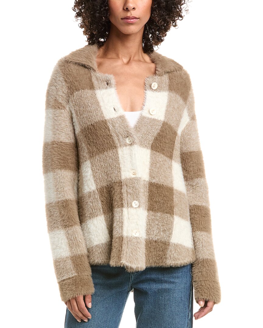 Bella Dahl Knitted Fuzzy Shacket In Brown