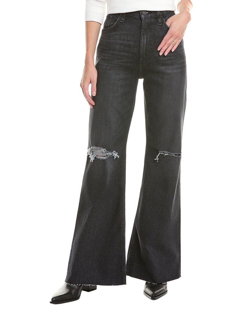 Hudson Jeans Jodie Faded Noir High-rise Flare Jean In Black