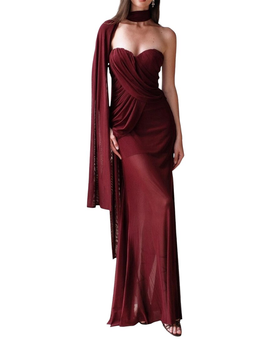 Linda Charm Maxi Dress In Burgundy