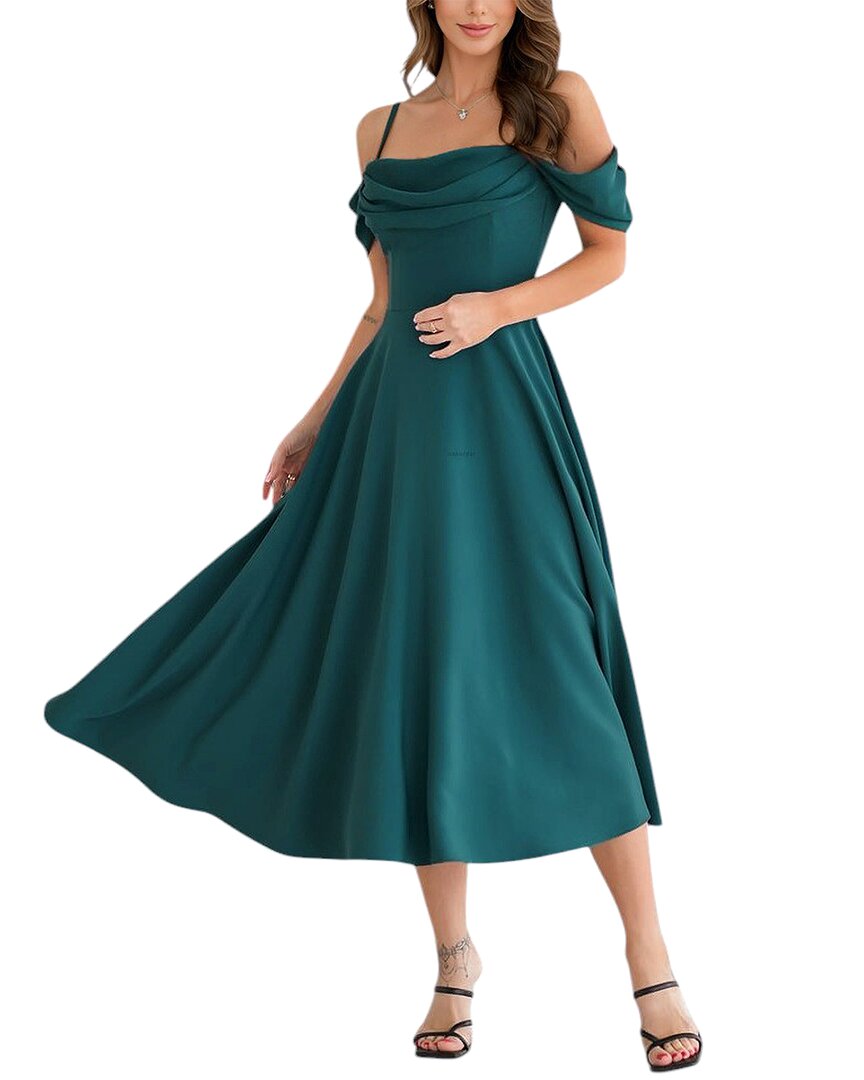 Vera Dolini Midi Dress In Green