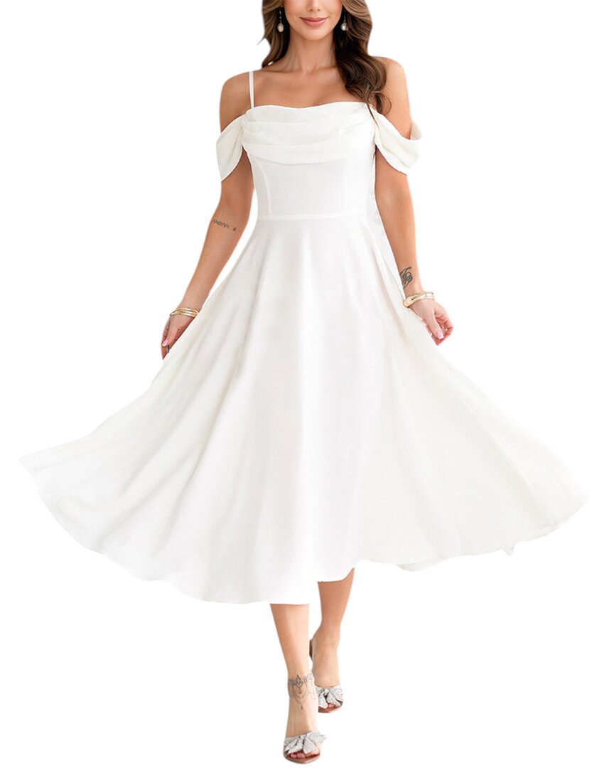 Vera Dolini Midi Dress In White