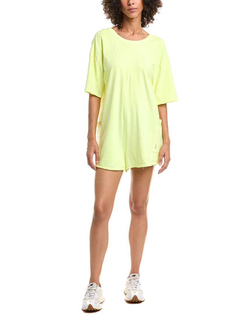 Free People Hot Shot T-shirt Romper In Yellow