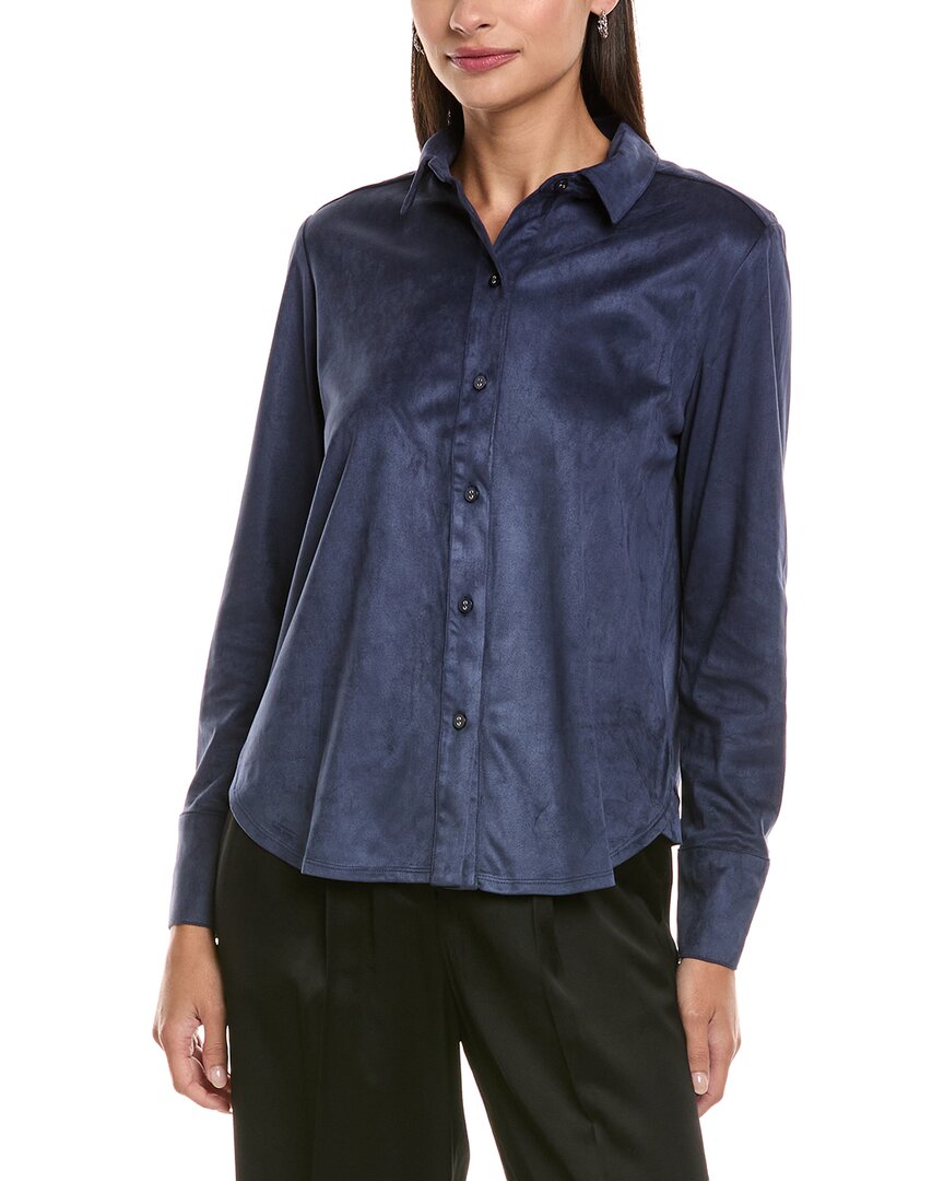 Tyler Boe Tyler Böe Microsuede Club Shirt In Blue