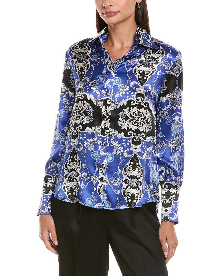 Tyler Boe Tyler Böe Chloe Silk Shirt In Blue