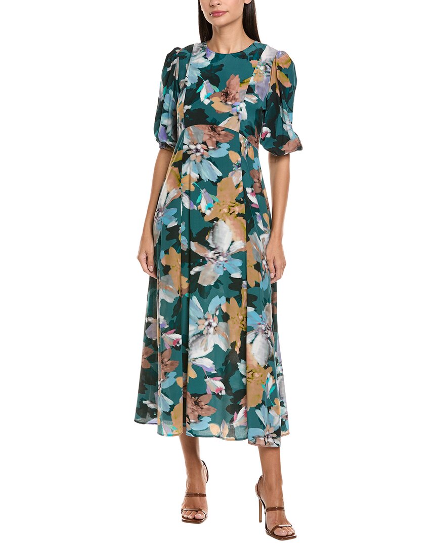 Tyler Boe Tyler Böe Frankie Silk Midi Dress In Green