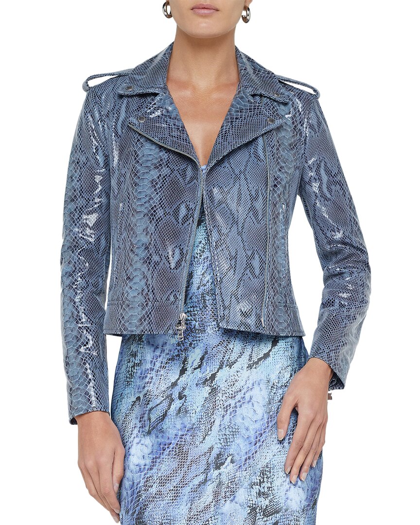 L Agence L'agence Biker Jacket In Blue