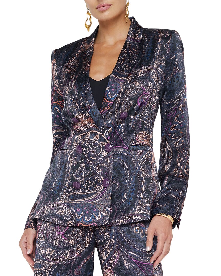 L Agence L'agence Colin Double Breasted Blazer In Blue