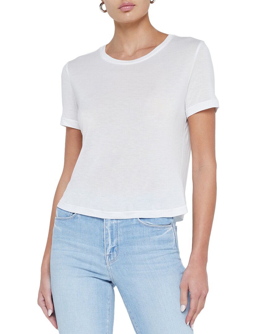 L'agence Remy Crew Neck T-shirt In White