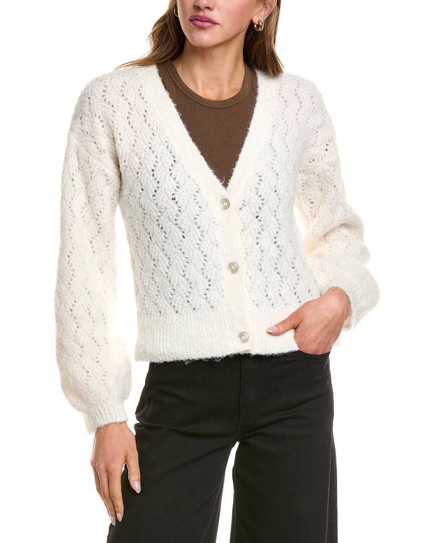 525 America Celeste Boucle V-neck Cardigan In White