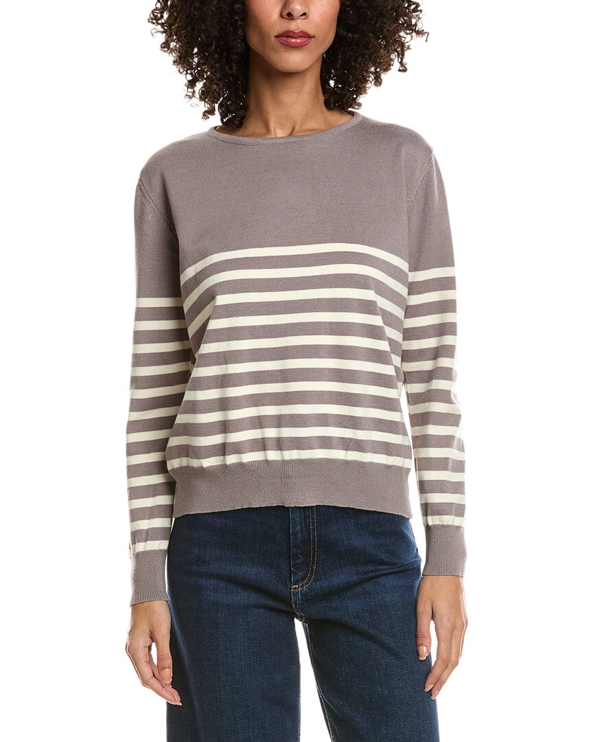 Madison Miles Crewneck Sweater In Brown