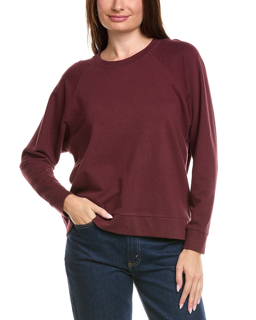 James Perse French Terry Relaxed Sweatshirt In Burgundy