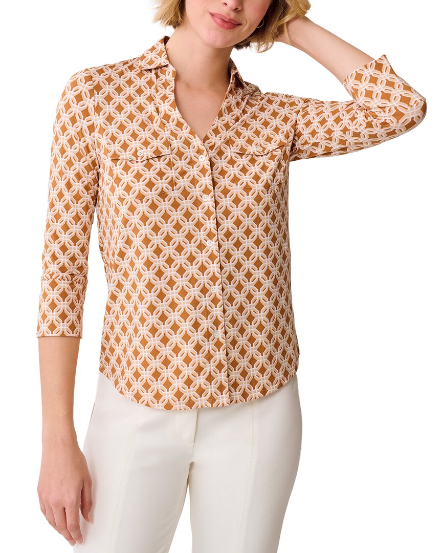J.mclaughlin J. Mclaughlin Brynn Linen-blend Top In Brown