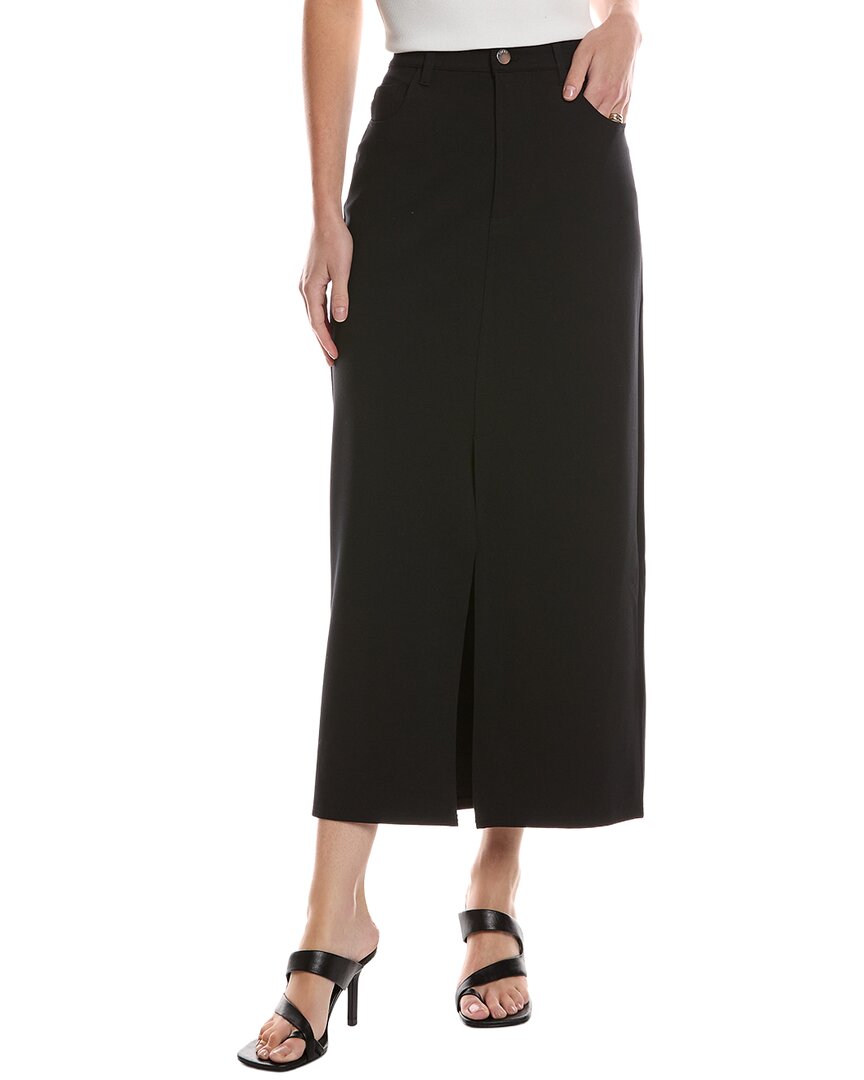 Truth 5-pocket Fly Front Ponte Skirt In Black