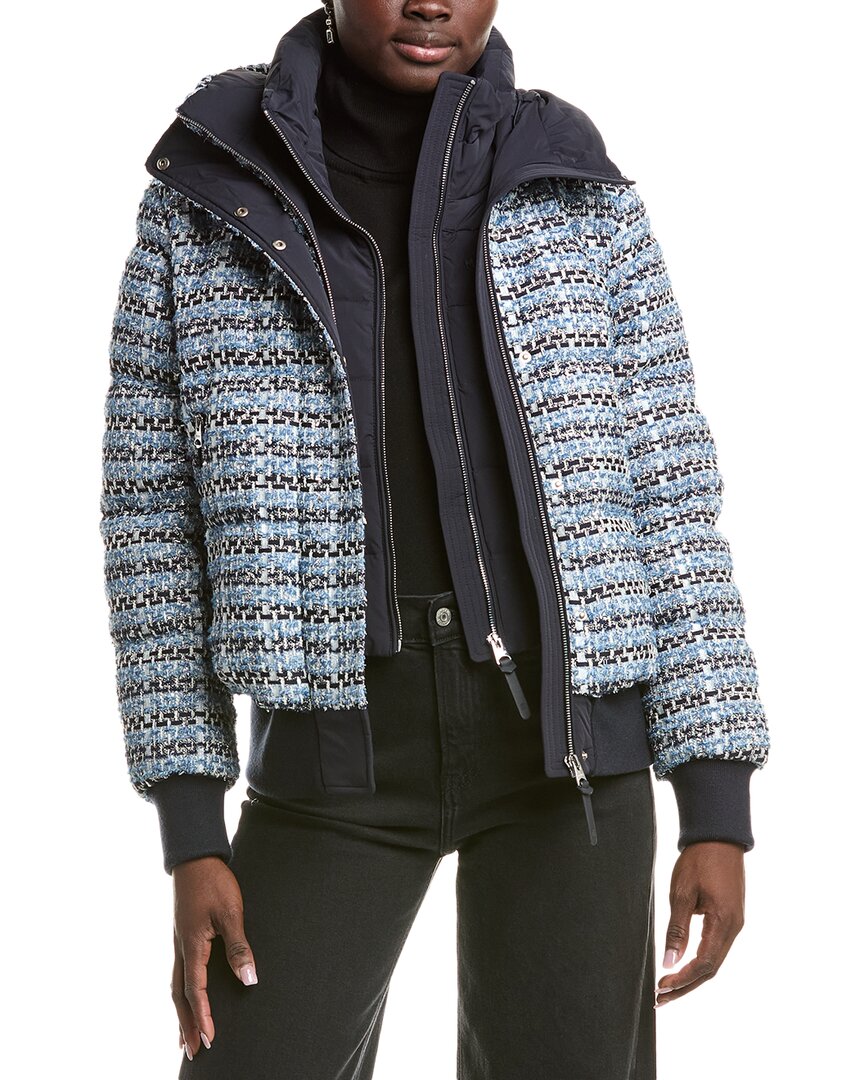 Mackage Shirley Tweed Down Coat In Blue