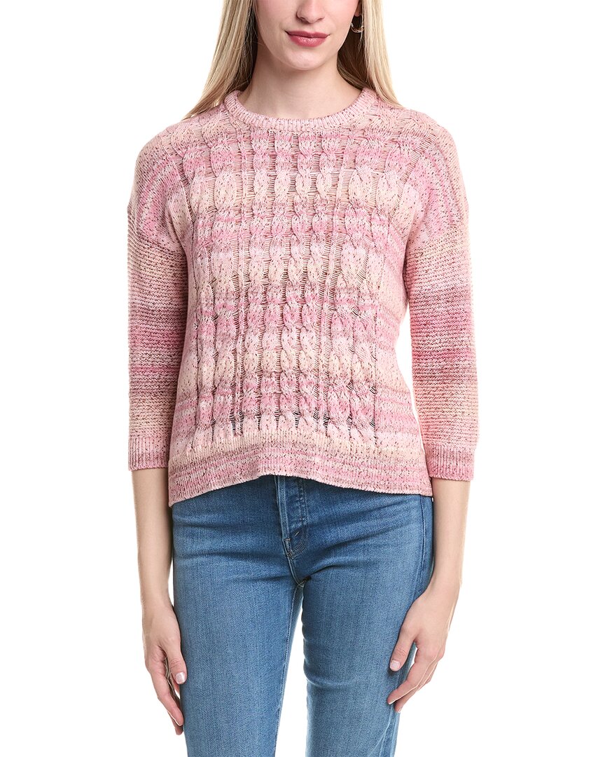 Autumn Cashmere Space Dye Cable Sweater In Pink