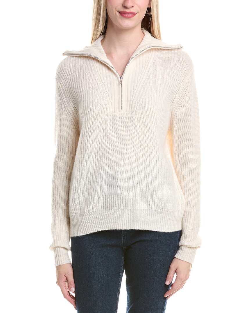 Autumn Cashmere Shaker 1/2-Zip Mock Neck Cashmere Sweater