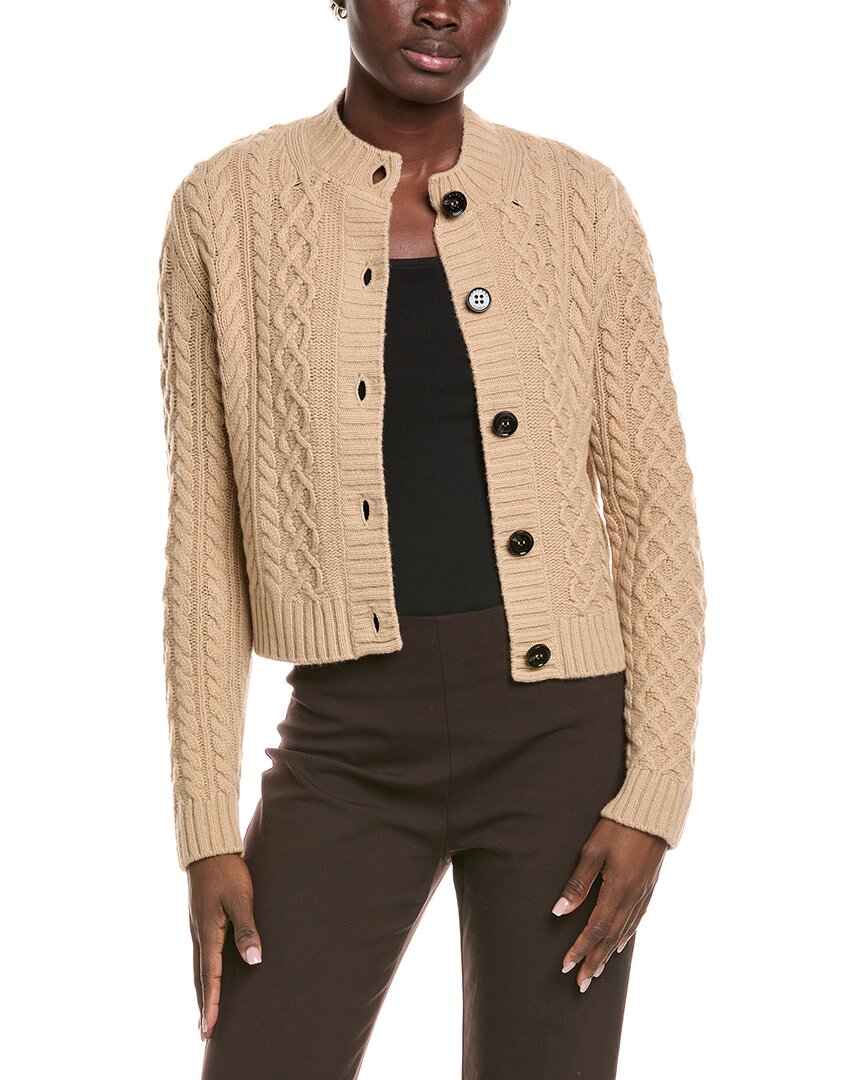 Weekend Max Mara Afosi Wool Cardigan In Brown
