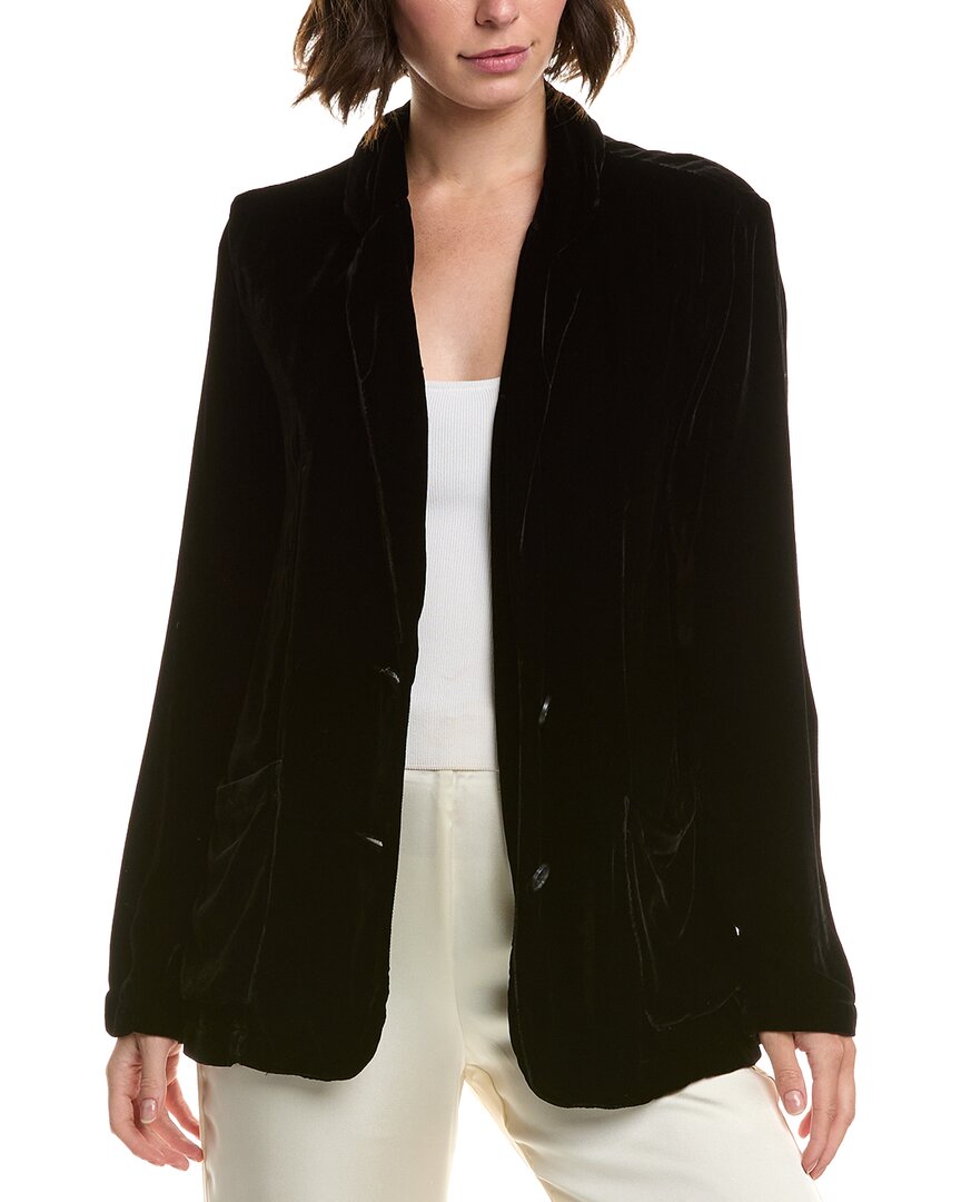 Velvet By Graham & Spencer Kyla Velvet Silk-blend Jacket In Black