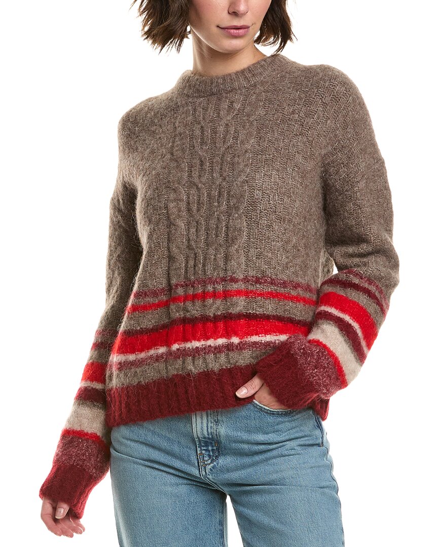 Velvet By Graham & Spencer Elayne Alpaca & Wool-blend Sweater In Brown