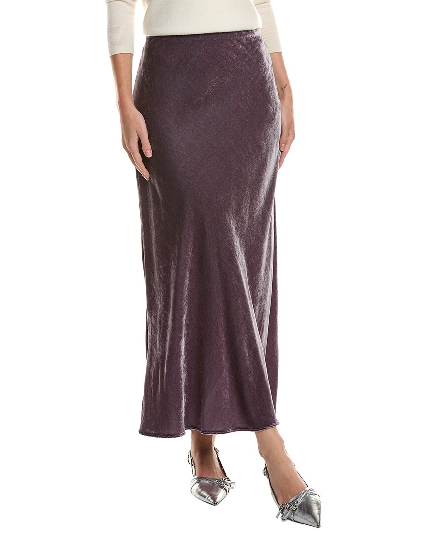 Velvet By Graham & Spencer Eza Velvet Silk-blend Skirt In Purple