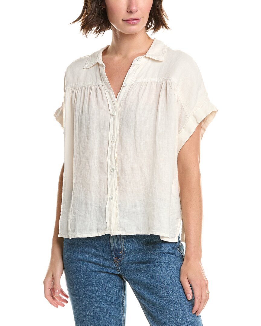 Velvet By Graham & Spencer Aria Linen Top In White