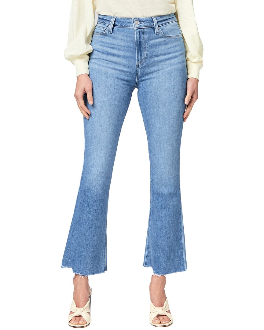 Paige Claudine High Rise Ankle Flare Jeans In Darling Hem In Blue