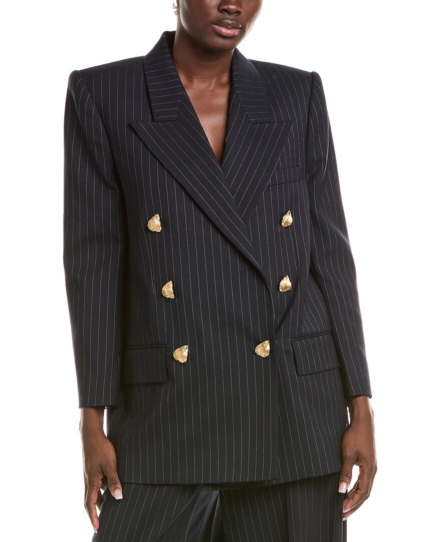 Oscar De La Renta Ladies Woven Jacket In Blue