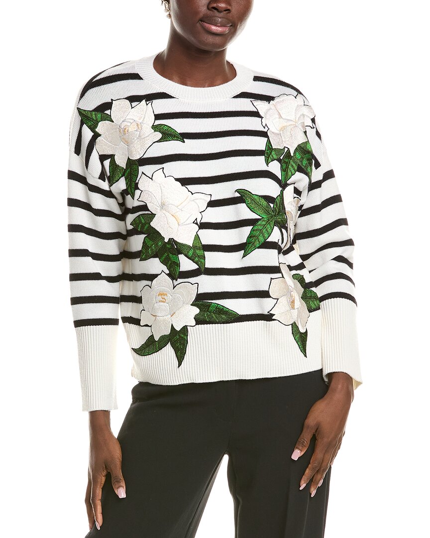 Oscar De La Renta Ladies Knit Pull In White
