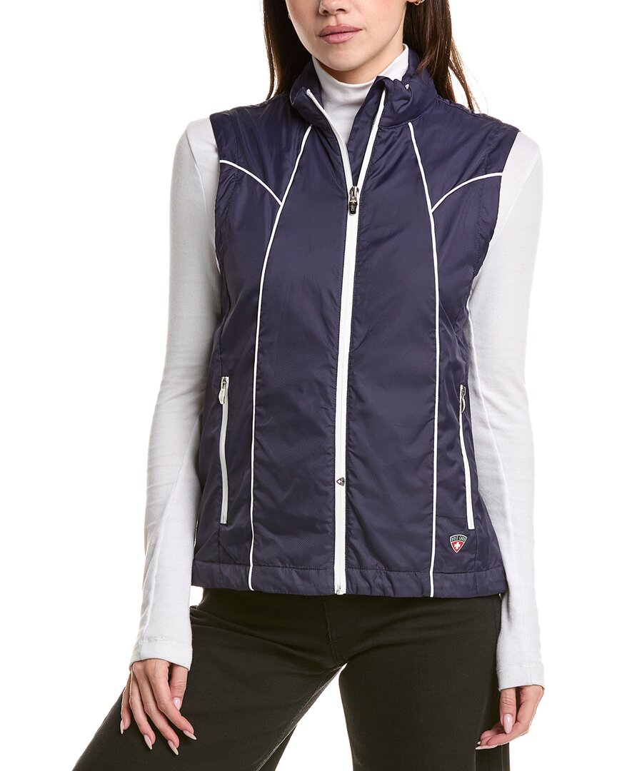 Post Card Light Zip Vest In Blue