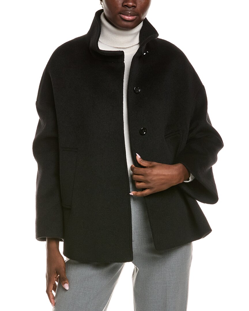 Cinzia Rocca Icons Wool-blend Short Coat In Black