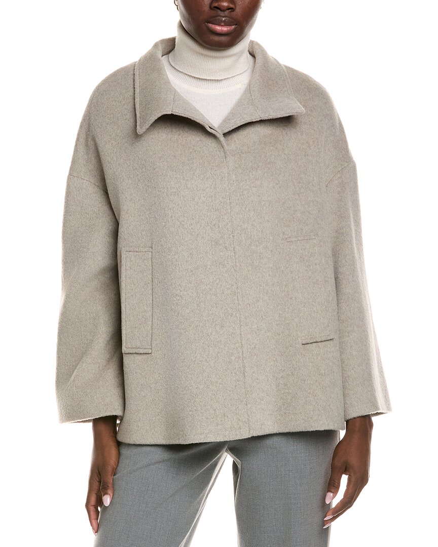 Cinzia Rocca Icons Wool-blend Short Coat In Grey