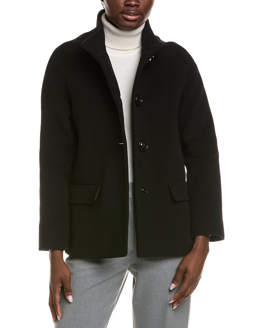 Cinzia Rocca Icons Wool-blend Short Coat In Black