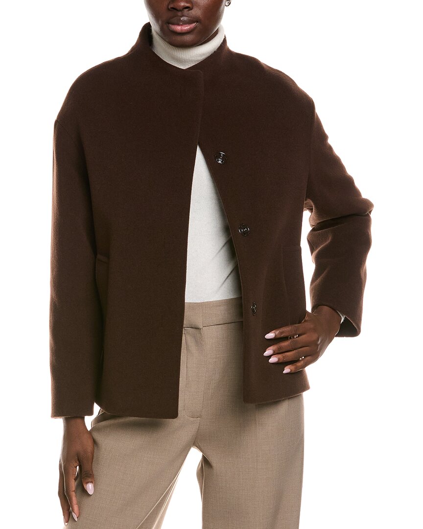 Cinzia Rocca Icons Wool & Cashmere-blend Short Coat In Brown