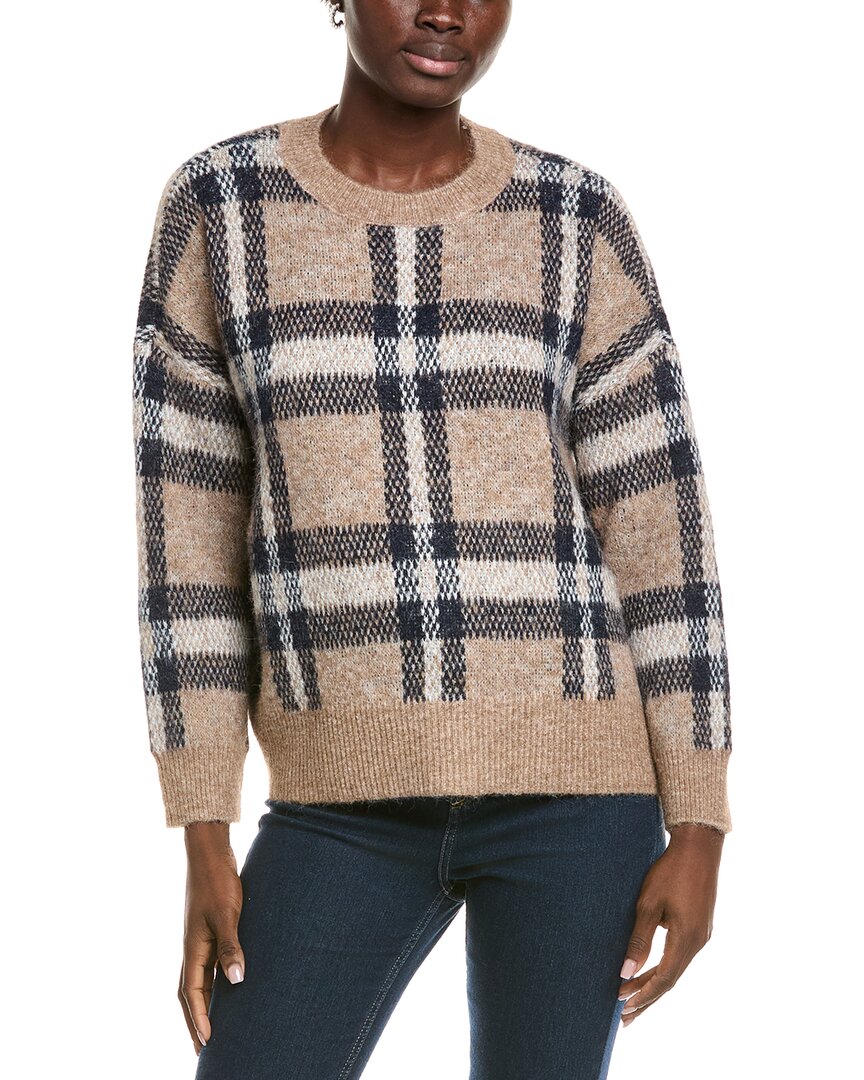 Vince Camuto Wool-blend Jacquard Sweater In Brown