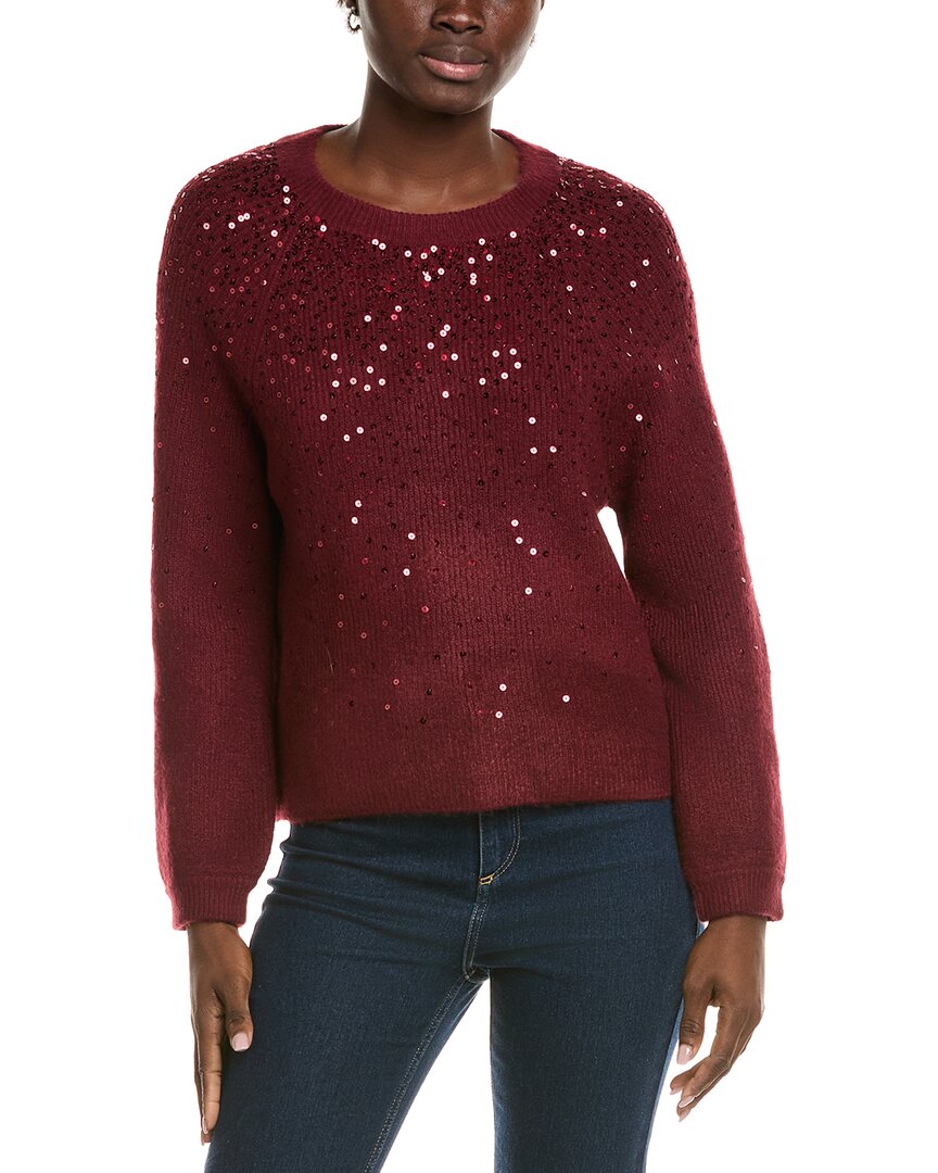 Vince Camuto Sequin Crewneck Sweater In Brown