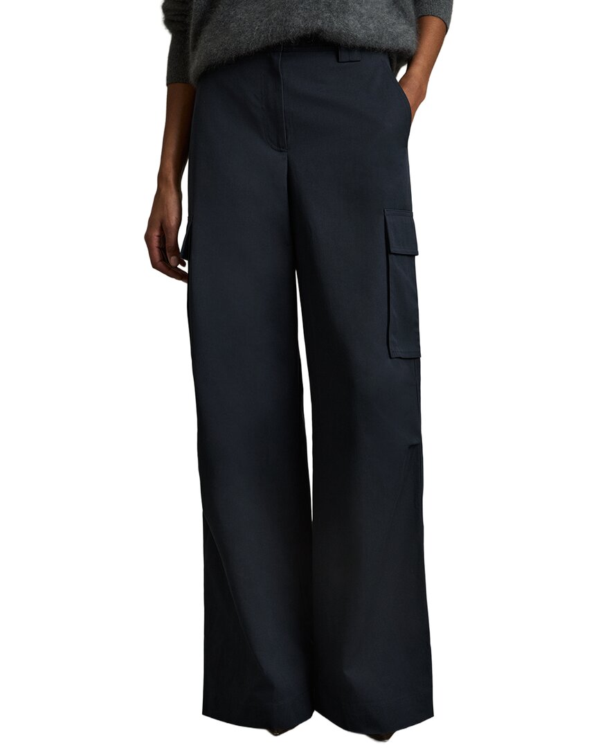 Reiss Ava Wide Leg Combat Trouser In Blue
