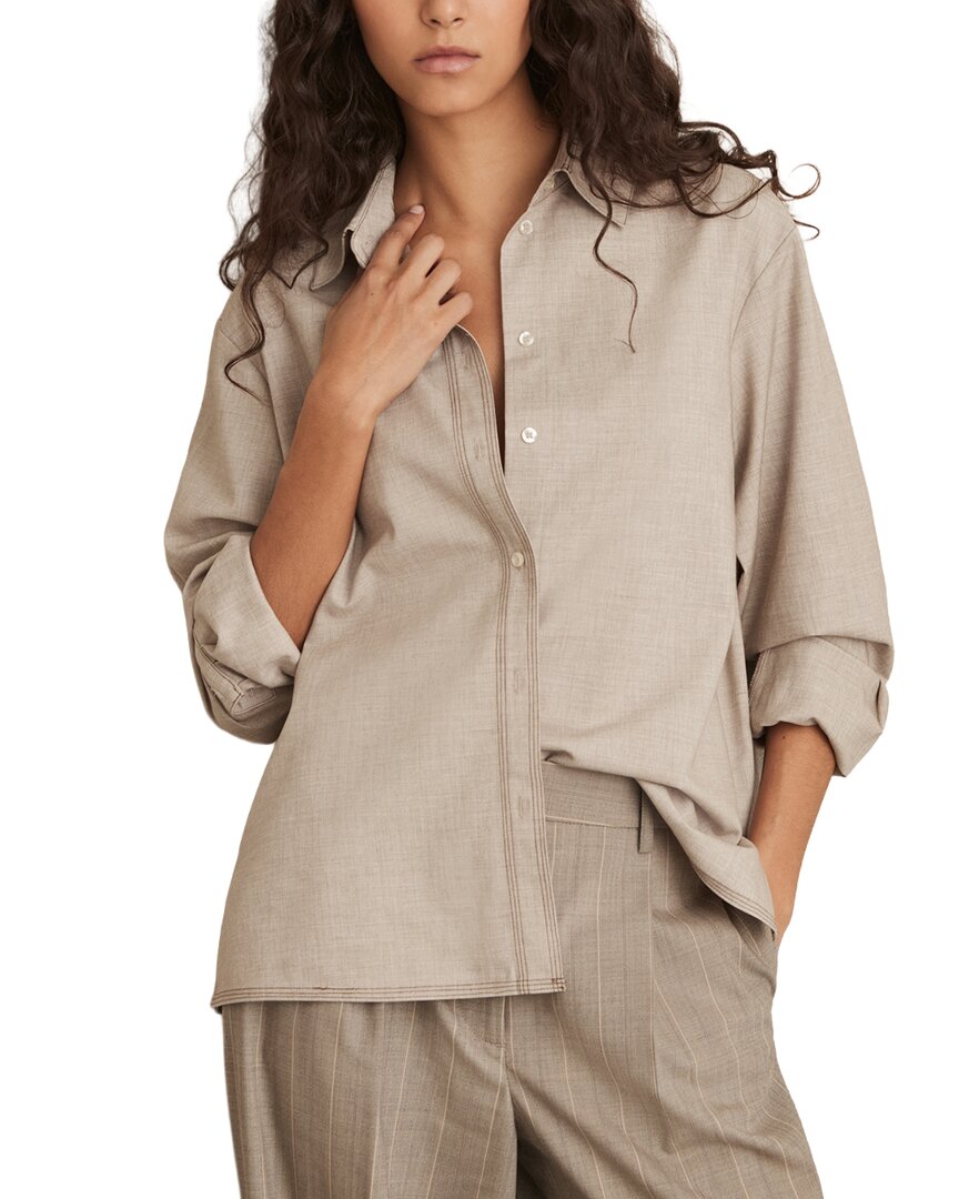 Reiss Nova Wool-blend Shirt In Animal Print