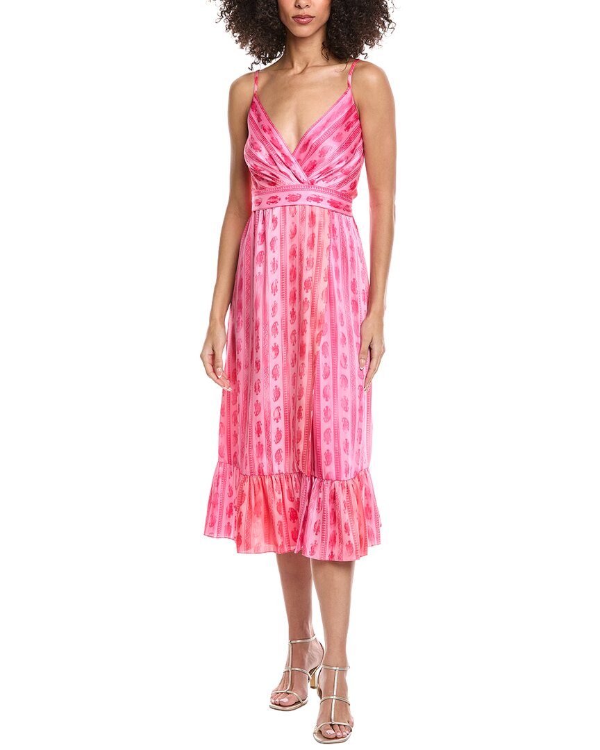 Sandro Woven Midi Dress In Pink