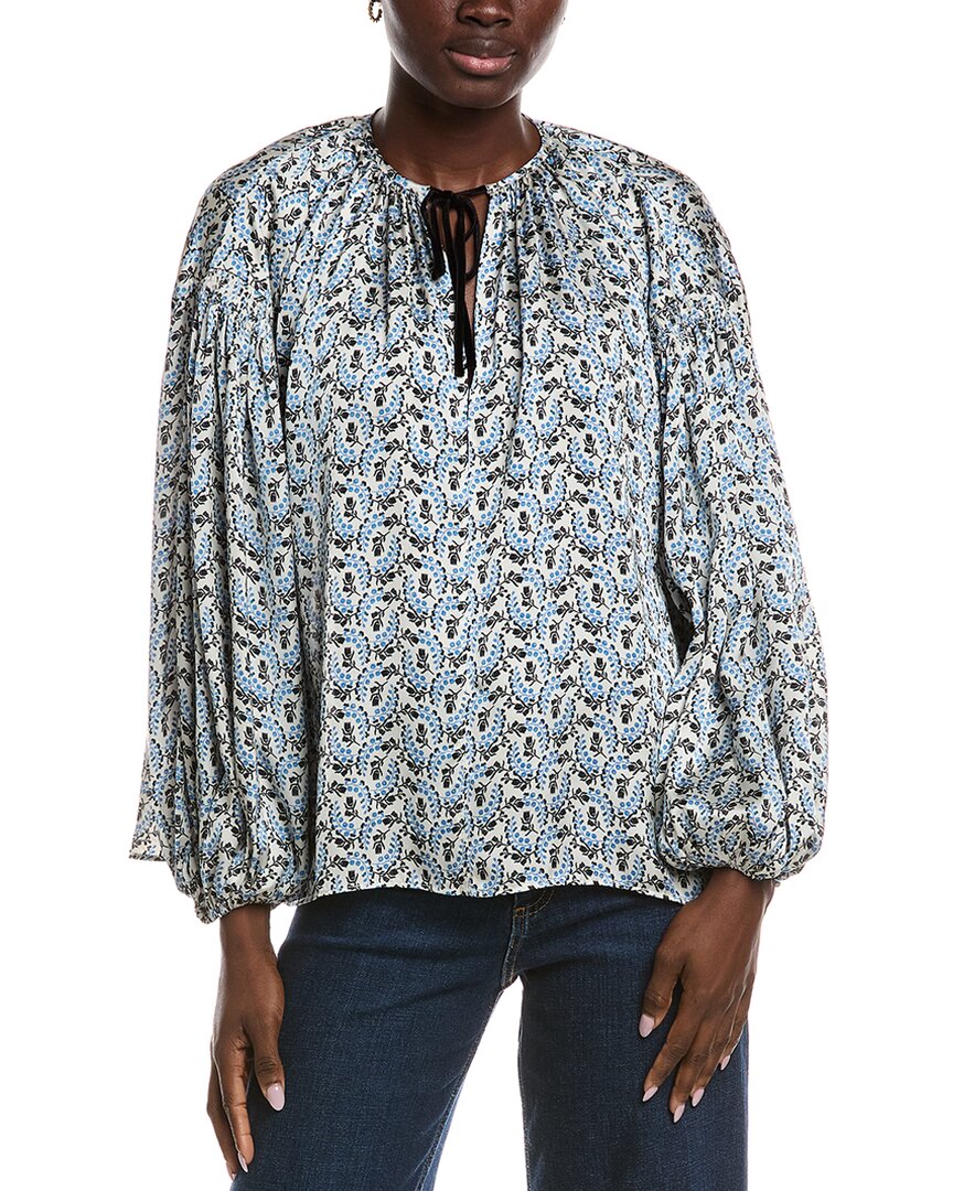 Maje Printed Top In Blue