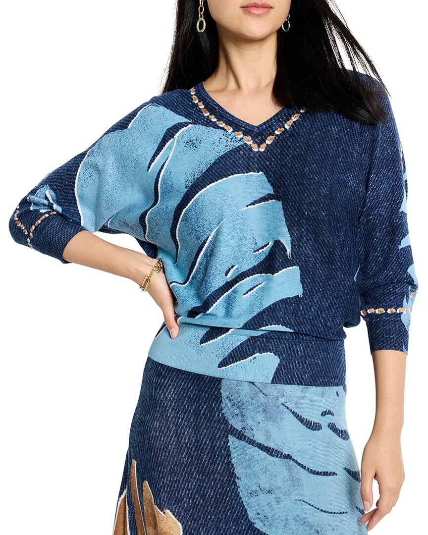 Nic + Zoe Nic+zoe Petite Twilight Front Easy V-neck Sweater In Multi