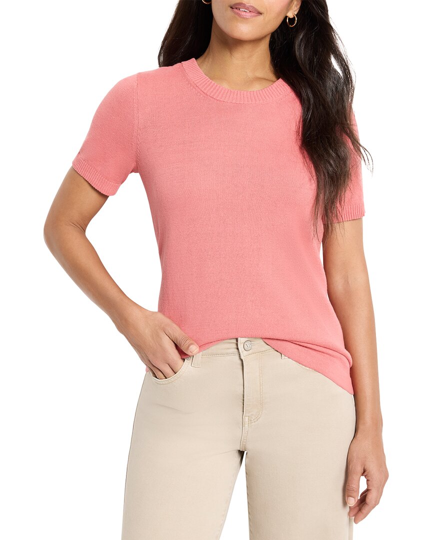 Nic + Zoe Perfect Knit Crew Neck Tee In Guava In Pink