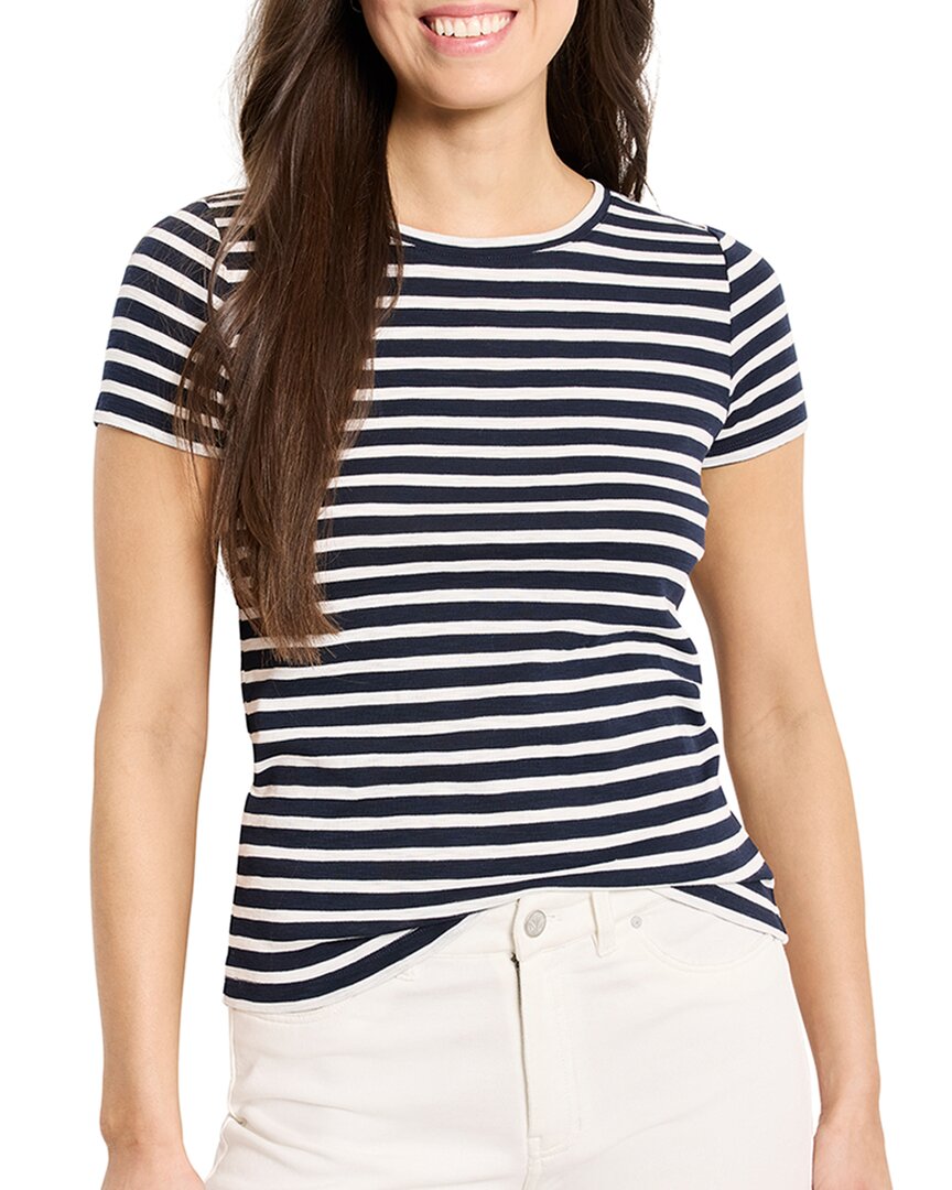 Nic + Zoe Nic+zoe Petite Striped T-shirt In Brown