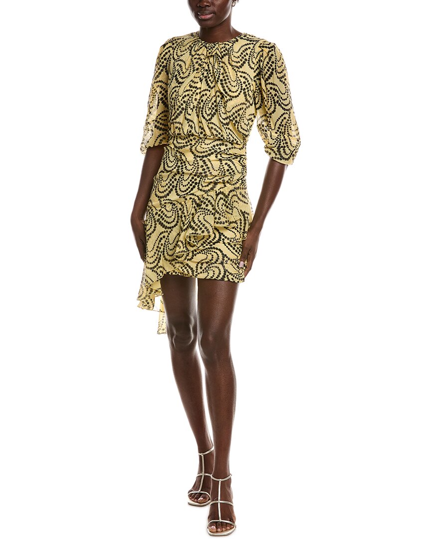 Sandro Woven Midi Dress In Yellow