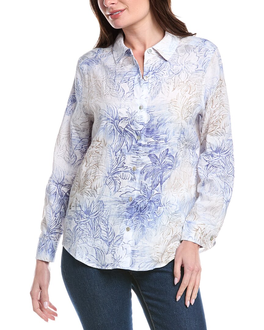 Tommy Bahama Dolce Bay Relaxed Linen Shirt In Blue