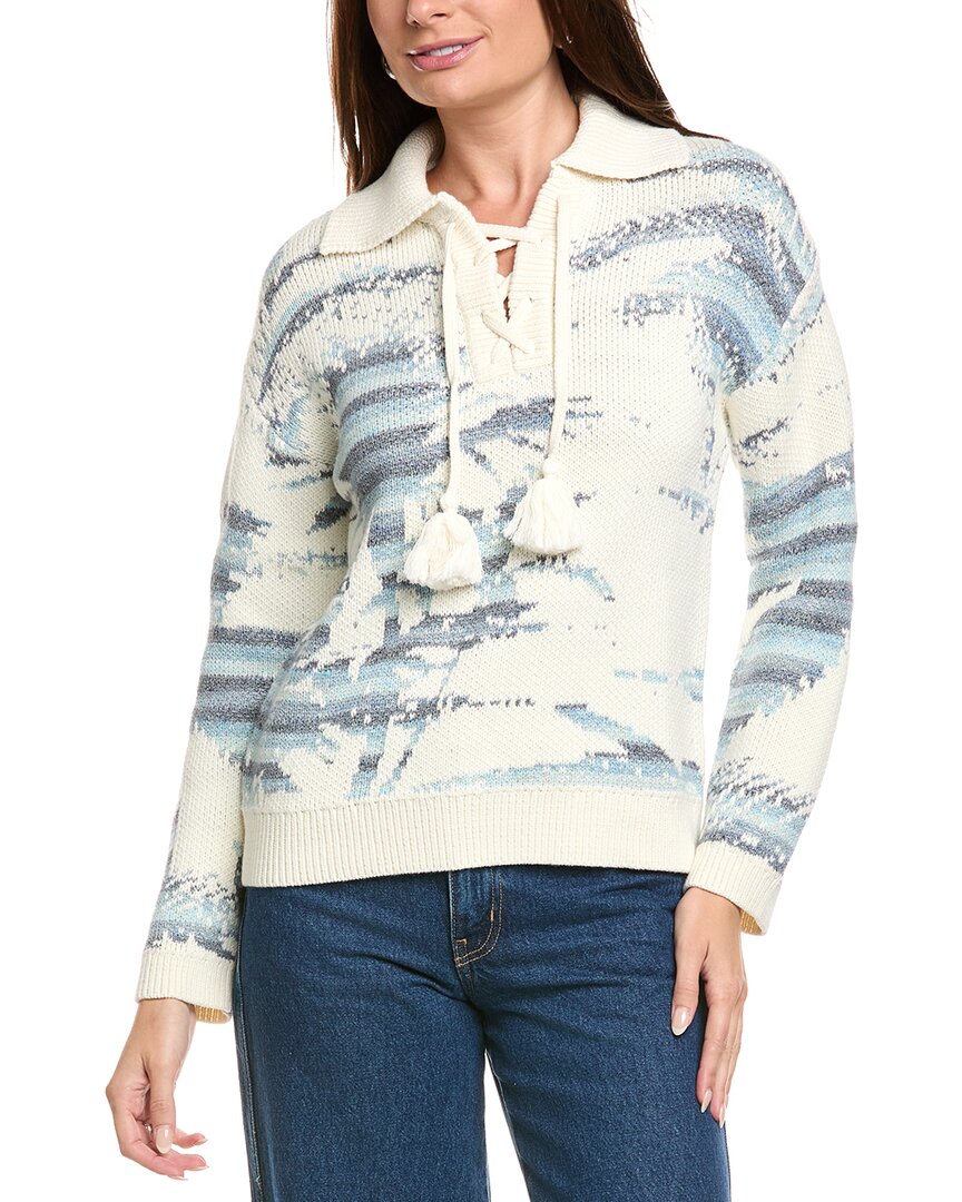 Tommy Bahama Fortuna Fronds Sailor Collar Sweater In Neutral