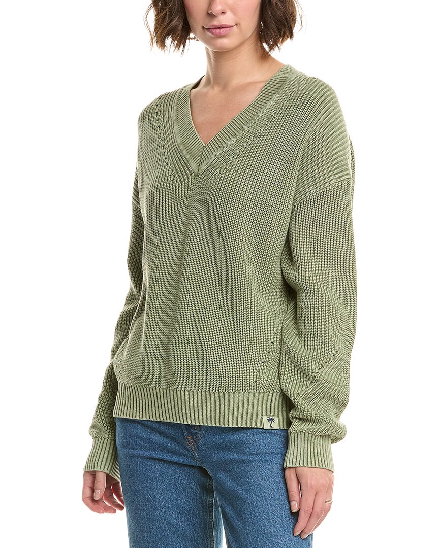 Tommy Bahama Indigo Palms Salt Wash V-neck Sweater In Green