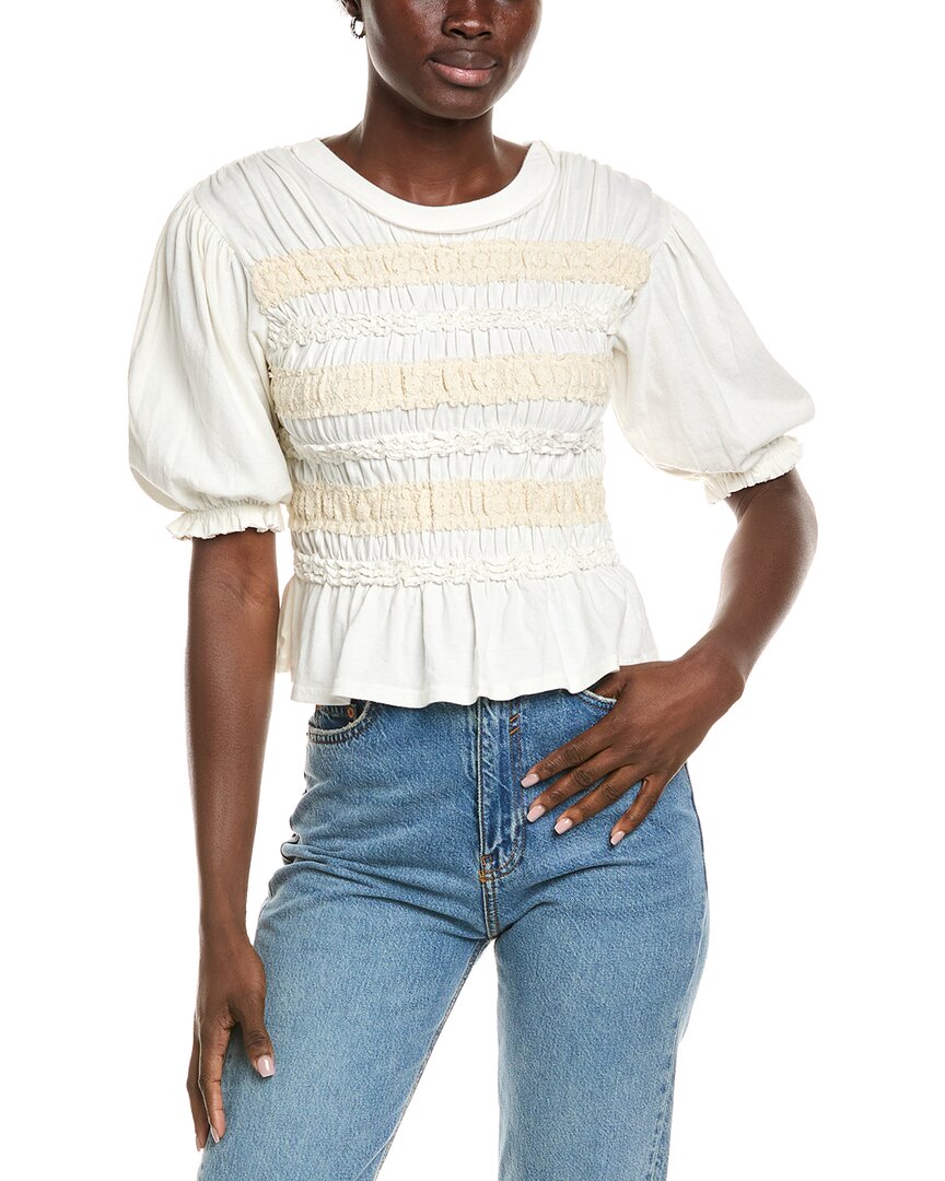 Free People Maxey Knit Top In White